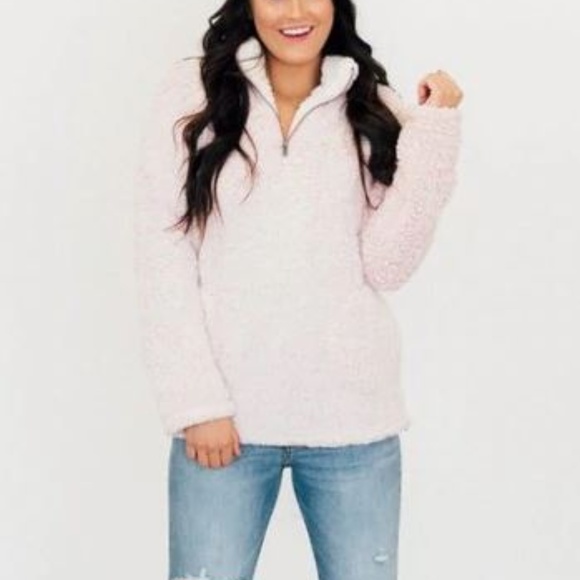 Ruby Claire Boutique Sweaters - Pink Sherpa Cozy Sweater